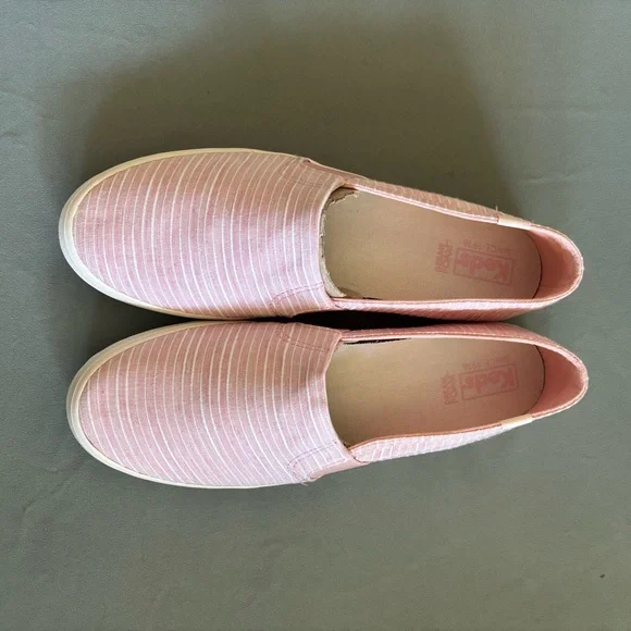 Keds Light Pink Clipper Stripe Slip-On Sneakers - Picture 2 of 6
